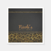 Leopard Sparkle Sequins Glam Chic Modernes Party Serviette (Vorderseite)