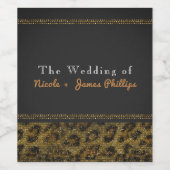 Leopard Sparkle Sequins Glam Chic Weinmarken Weinetikett (Einzelnes Label)