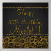 Leopard Sparkle Sequins Glam Party Poster Banner (Vorne)