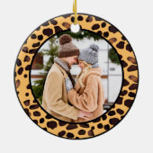 Leopard Spot Cat Animal Print First Christmas 🐾 � Keramik Ornament (Hinten)