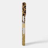 Leopard Spot Gold Glitter Rhinestone Case-Mate iPhone Hülle (Rückseite / Rechts)