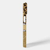Leopard Spot Gold Glitter Rhinestone Case-Mate iPhone Hülle (Rückseite / Rechts)
