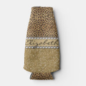 Leopard Spot Gold Glitter Rhinestone FOTO PRINT Flaschenkühler (Vorderseite)