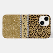 Leopard Spot Gold Glitzer Kristall Case-Mate iPhone Hülle (Rückseite (Horizontal))