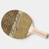 Leopard Spot Gold Glitzer Kristall FOTO PRINT Tischtennis Schläger (Seitenansicht)