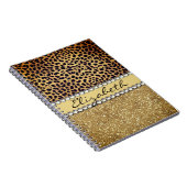 Leopard Spot Gold Glitzer Kristall Notizblock (Rechte Seite)