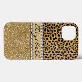 Leopard Spot Gold Glitzer Kristall PRINT Case-Mate iPhone Hülle (Rückseite (Horizontal))