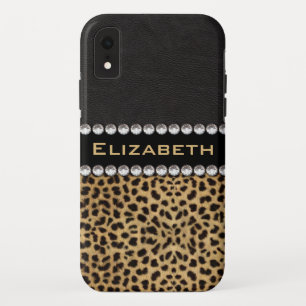 Leopard Spot Kristall Diamonds Monogram FOTO Case-Mate iPhone Hülle