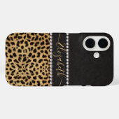 Leopard Spot Kristall Diamonds Monogram FOTO Case-Mate iPhone Hülle (Rückseite (Horizontal))
