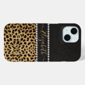 Leopard Spot Kristall Diamonds Monogram FOTO Case-Mate iPhone Hülle (Rückseite (Horizontal))