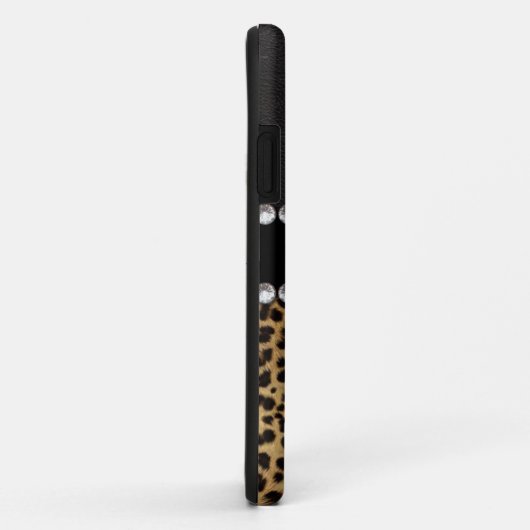 Leopard Spot Kristall Diamonds Monogram FOTO Case-Mate iPhone Hülle (Hinten/Rechts)