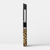 Leopard Spot Kristall Diamonds Monogram FOTO Case-Mate iPhone Hülle (Rückseite / Links)