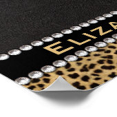Leopard Spot Kristall Diamonds Monogram FOTO Poster (Ecke)