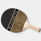 Leopard Spot Kristall Diamonds Monogram FOTO Tischtennis Schläger (Seitenansicht)