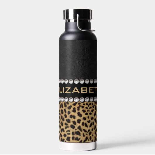 Leopard Spot Kristall Diamonds Monogram Trinkflasche (Links)