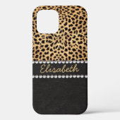 Leopard Spot Kristall Diamonds Name Case-Mate iPhone Hülle (Rückseite)