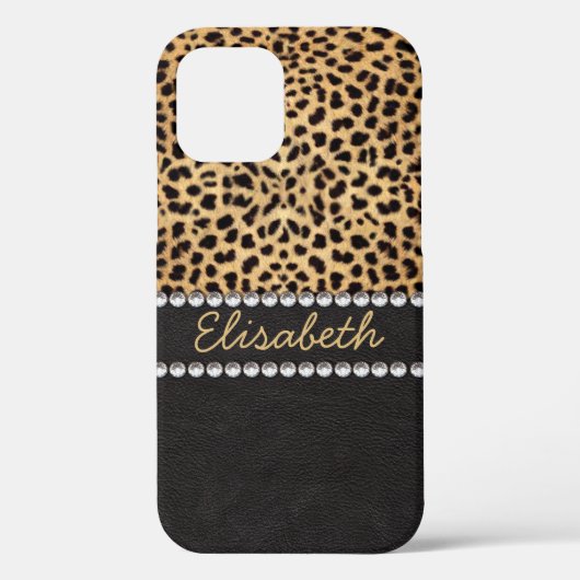 Leopard Spot Kristall Diamonds Name Case-Mate iPhone Hülle (Rückseite)