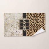 Leopard Spot Marmor Monogramm Name Handtuch (Handtuch)