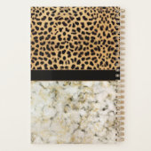 Leopard Spot Marmor Monogramm Name Planer (Rückseite)
