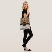Leopard Spot Marmor Monogramm Name Tasche (Am Model)