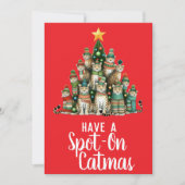 Leopard Spot-On Catmas Weihnachtsbaum Feiertagskarte (Vorderseite)
