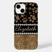 Leopard Spot Paw Prints Kristall Case-Mate iPhone Hülle (Rückseite)