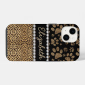 Leopard Spot Paw Prints Kristall iPhone Hülle (Rückseite (Horizontal))