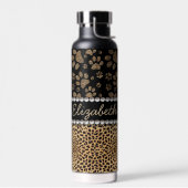 Leopard Spot Paw Prints Kristall Trinkflasche (Links)