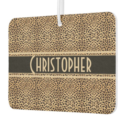 Leopard Spot Skin Print Personalisiert Autolufterfrischer (Links)
