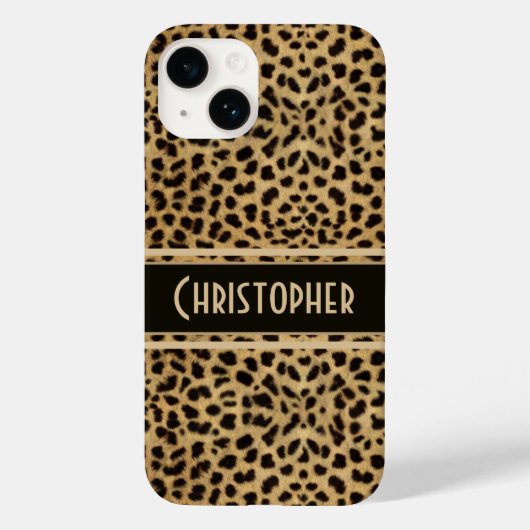 Leopard Spot Skin Print Personalisiert Case-Mate iPhone Hülle (Rückseite)