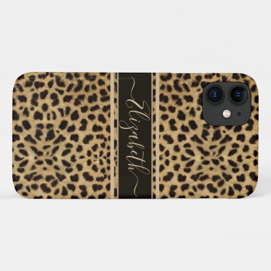 Leopard Spot Skin Print Personalisiert Case-Mate iPhone Hülle (Rückseite (Horizontal))