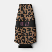 Leopard Spot Skin Print Personalisiert Flaschenkühler (Vorderseite)