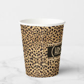 Leopard Spot Skin Print Personalisiert Paper Cup Pappbecher (Rechts)