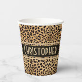 Leopard Spot Skin Print Personalisiert Paper Cup Pappbecher (Vorderseite)