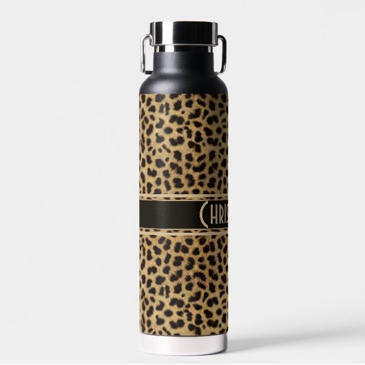 Leopard Spot Skin Print Personalisiert Trinkflasche (Vorne)