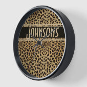 Leopard Spot Skin Print Personalisiert Uhr (Winkel)