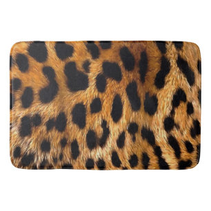 Leopard Spots Black Brown Wild Animal Fine Art Badematte