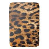 Leopard Spots Black Brown Wild Animal Fine Art Badematte (Vorderseite Vertikal)