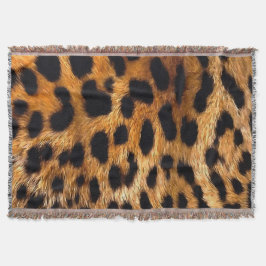 Leopard Spots Black Brown Wild Animal Fine Art Decke