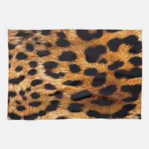 Leopard Spots Black Brown Wild Animal Fine Art Geschirrtuch