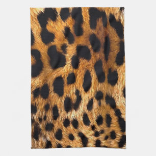 Leopard Spots Black Brown Wild Animal Fine Art Geschirrtuch