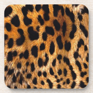 Leopard Spots Black Brown Wild Animal Fine Art Getränkeuntersetzer
