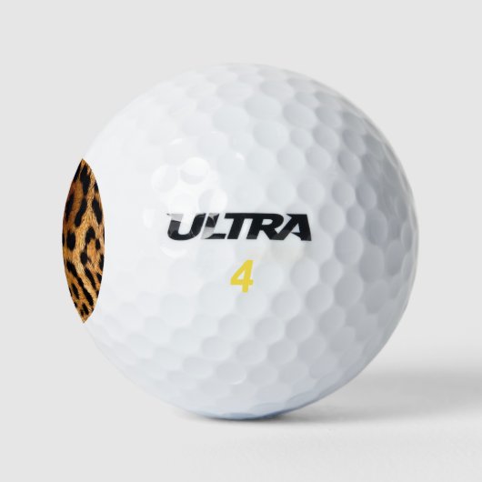 Leopard Spots Black Brown Wild Animal Fine Art Golfball (Logo)