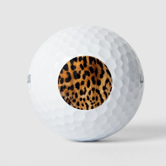 Leopard Spots Black Brown Wild Animal Fine Art Golfball (Vorderseite)