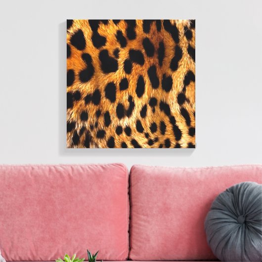 Leopard Spots Black Brown Wild Animal Fine Art Leinwanddruck (Insitu (Wohnzimmer))