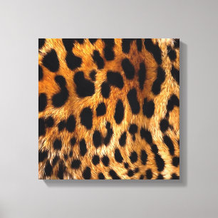 Leopard Spots Black Brown Wild Animal Fine Art Leinwanddruck