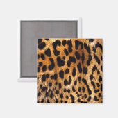 Leopard Spots Black Brown Wild Animal Fine Art Magnet (Vorderseite/Rückseite)