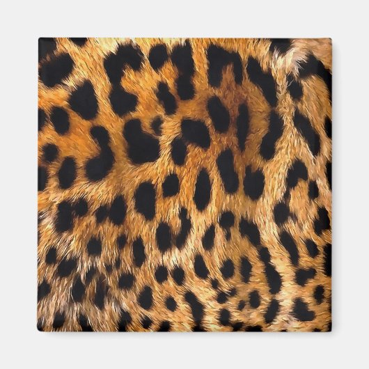 Leopard Spots Black Brown Wild Animal Fine Art Magnet (Vorne)