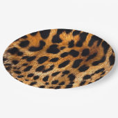 Leopard Spots Black Brown Wild Animal Fine Art Pappteller (Schrägansicht)
