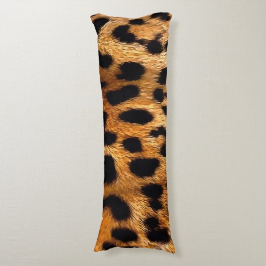 Leopard Spots Black Brown Wild Animal Fine Art Seitenschläferkissen (Vorderseite Vertikal)
